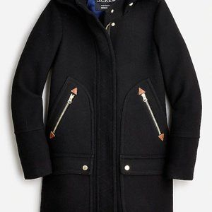 J. Crew Black Wool Coat with Gold Accents